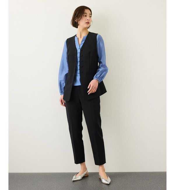 ROPE「ダブルクロスストレッチフレアジレ/接触冷感・イージーケア・セットアップ対応」|ベスト・ジレ|