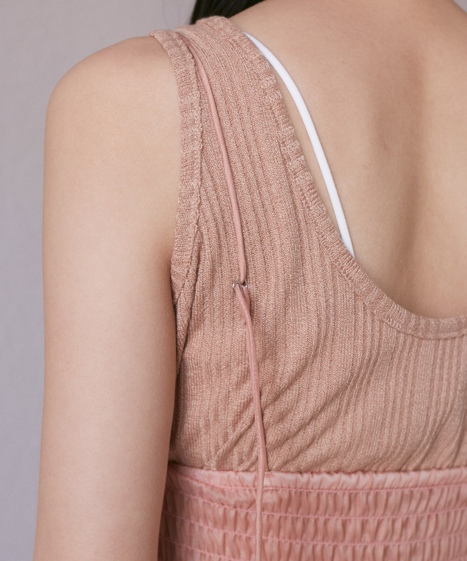 VIS「【SET】タンク付きシアーラメキャミワンピース【洗える】」|ワンピース|