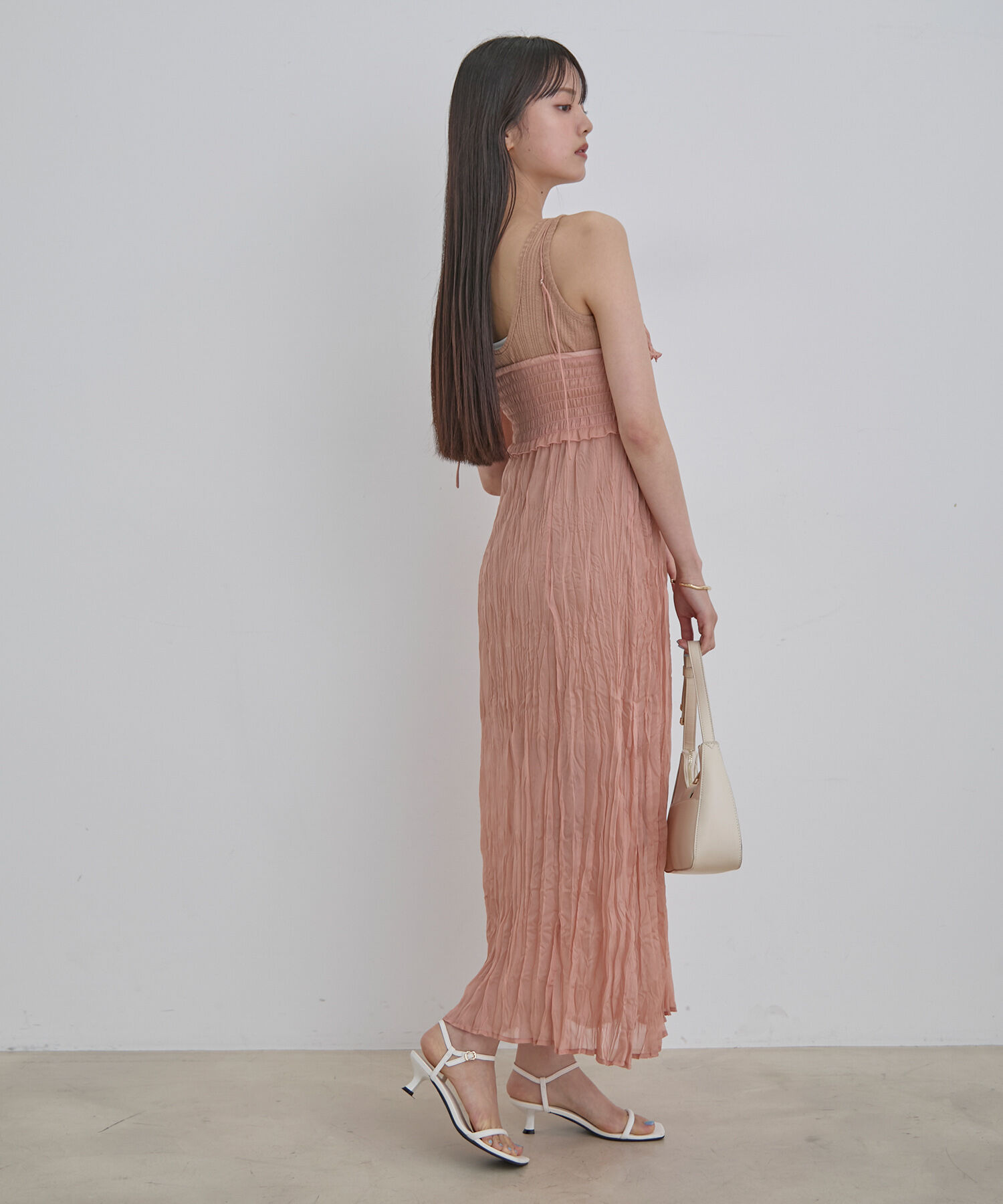 VIS「【SET】タンク付きシアーラメキャミワンピース【洗える】」|ワンピース|