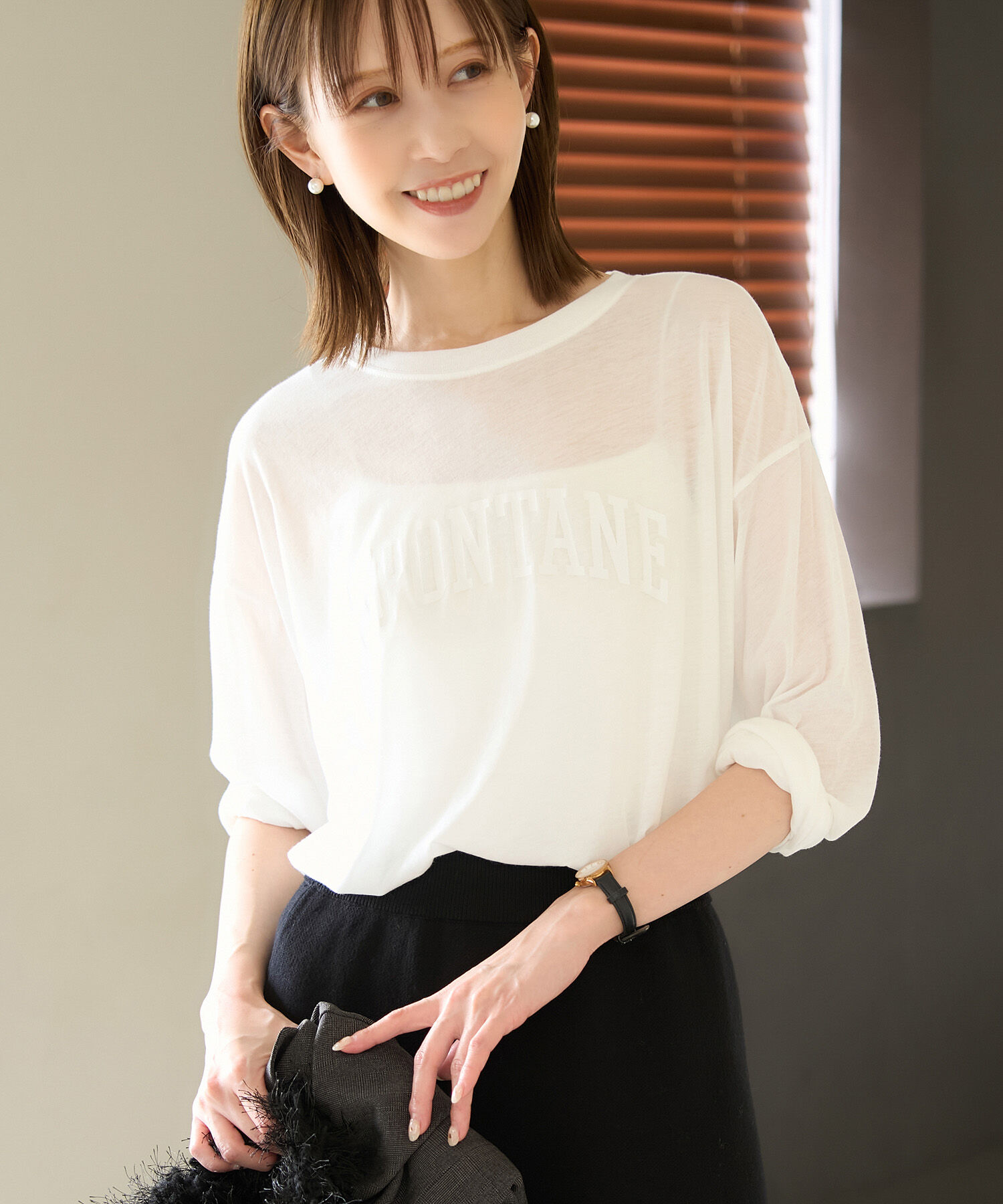 Rope&rsquo;Picnic「ロゴシアーロングTシャツ」|Tシャツ・カットソー|