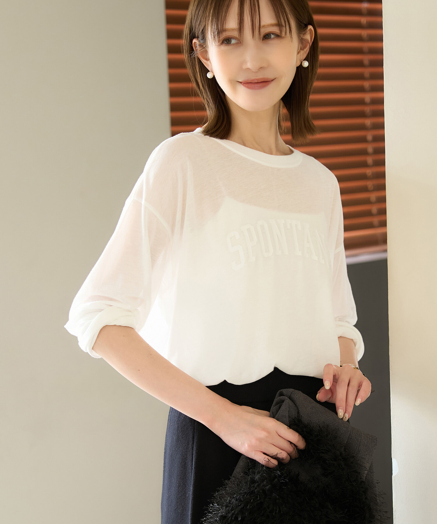 Rope&rsquo;Picnic「ロゴシアーロングTシャツ」|Tシャツ・カットソー|