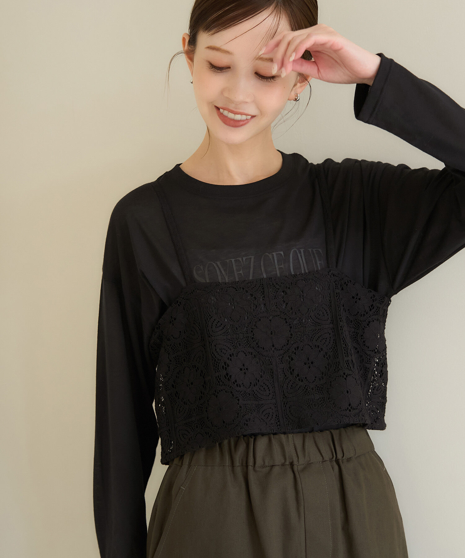 Rope&rsquo;Picnic「ロゴシアーロングTシャツ」|Tシャツ・カットソー|