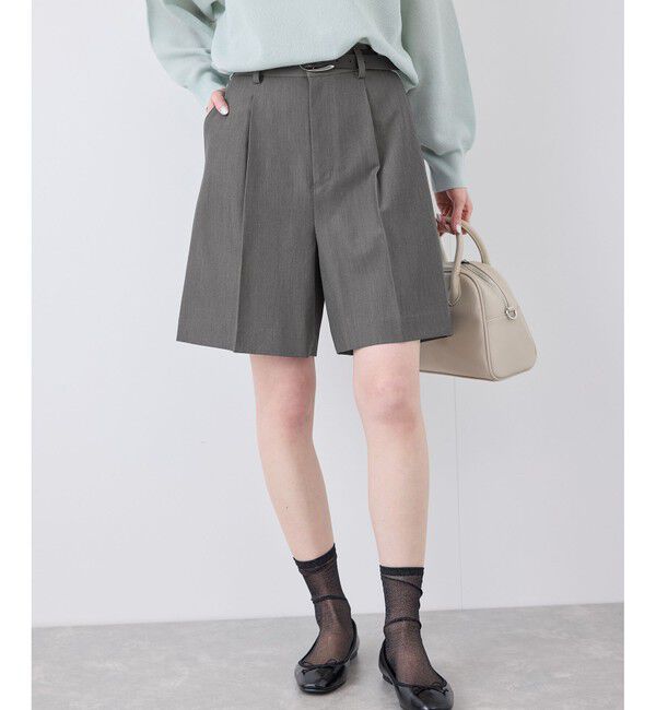 Rope&rsquo;Picnic「ハーフタックパンツ」|チノ|グレー(07)