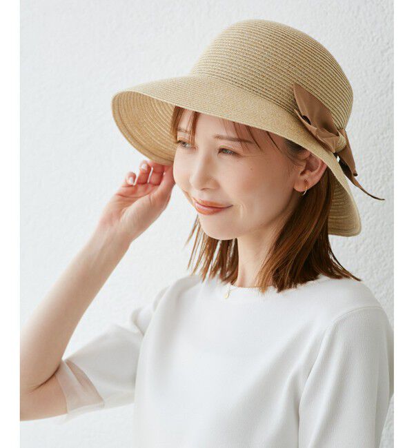 ROPE PICNIC PASSAGE「【UVカット・ウォッシャブル】折り畳みリボンハット」|ハット|
