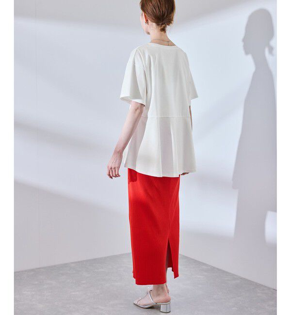 Rope&rsquo;Picnic「【UVカット・接触冷感】Cutee 着丈が選べる70シルケットペプラムカットトップス」|Tシャツ・カットソー|