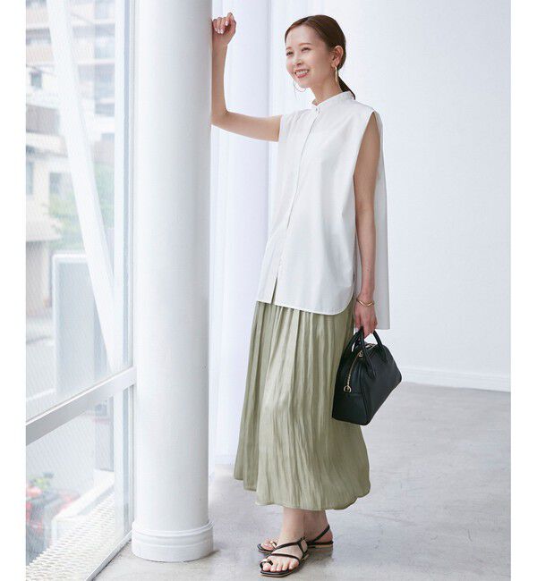 Rope&rsquo;Picnic「シャイニーリラックスプリーツスカート」|スカート|