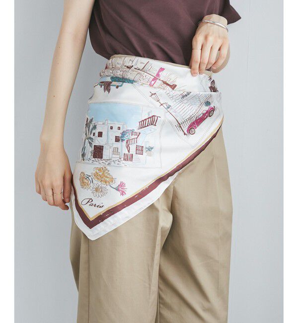 ROPE PICNIC PASSAGE「Souvenirs de voyage スカーフ」|バンダナ・スカーフ|ブラウン系(22)