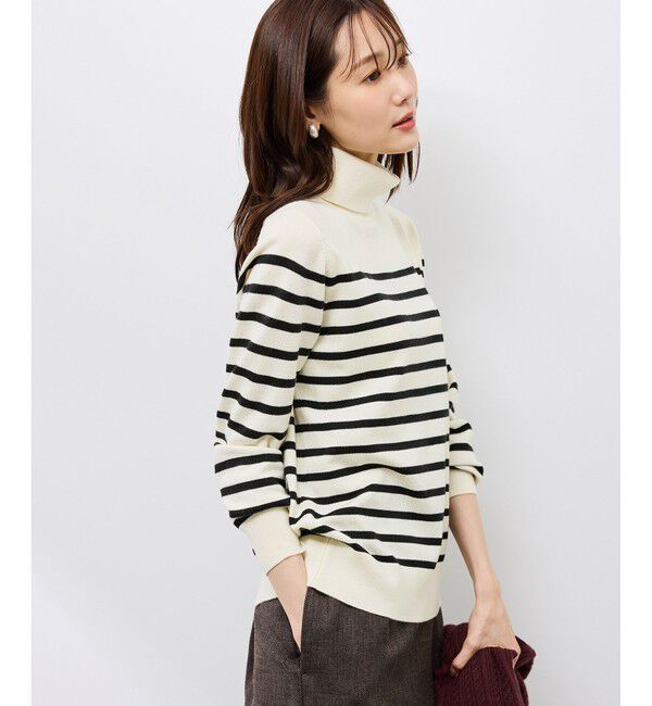 Rope&rsquo;Picnic「アンチピリング天竺タートルネックニットプルオーバー/イージーケア」|ニット・セーター|