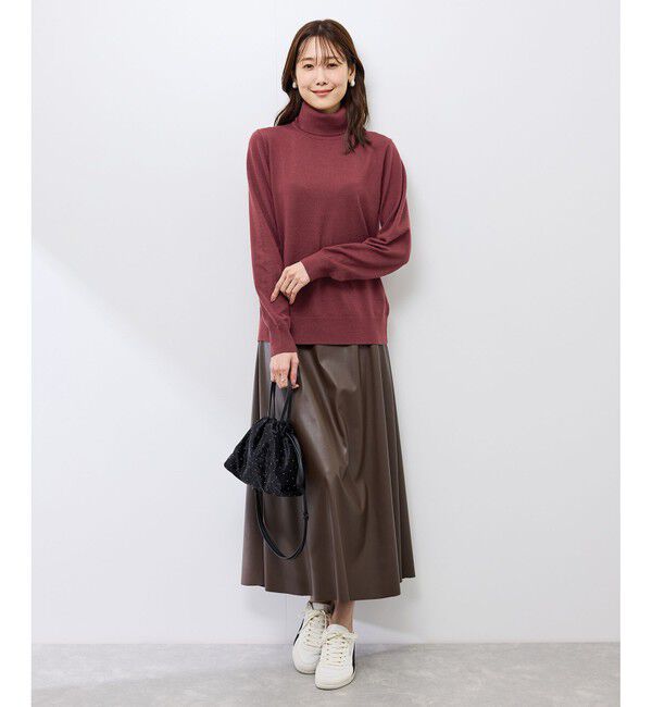 Rope&rsquo;Picnic「アンチピリング天竺タートルネックニットプルオーバー/イージーケア」|ニット・セーター|