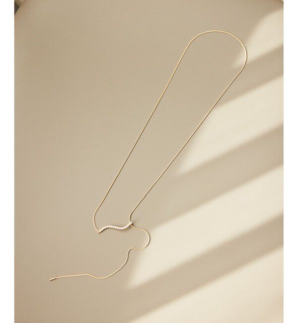 ROPE PICNIC PASSAGE「ガラスカーブラインY字ネックレス」|ネックレス|