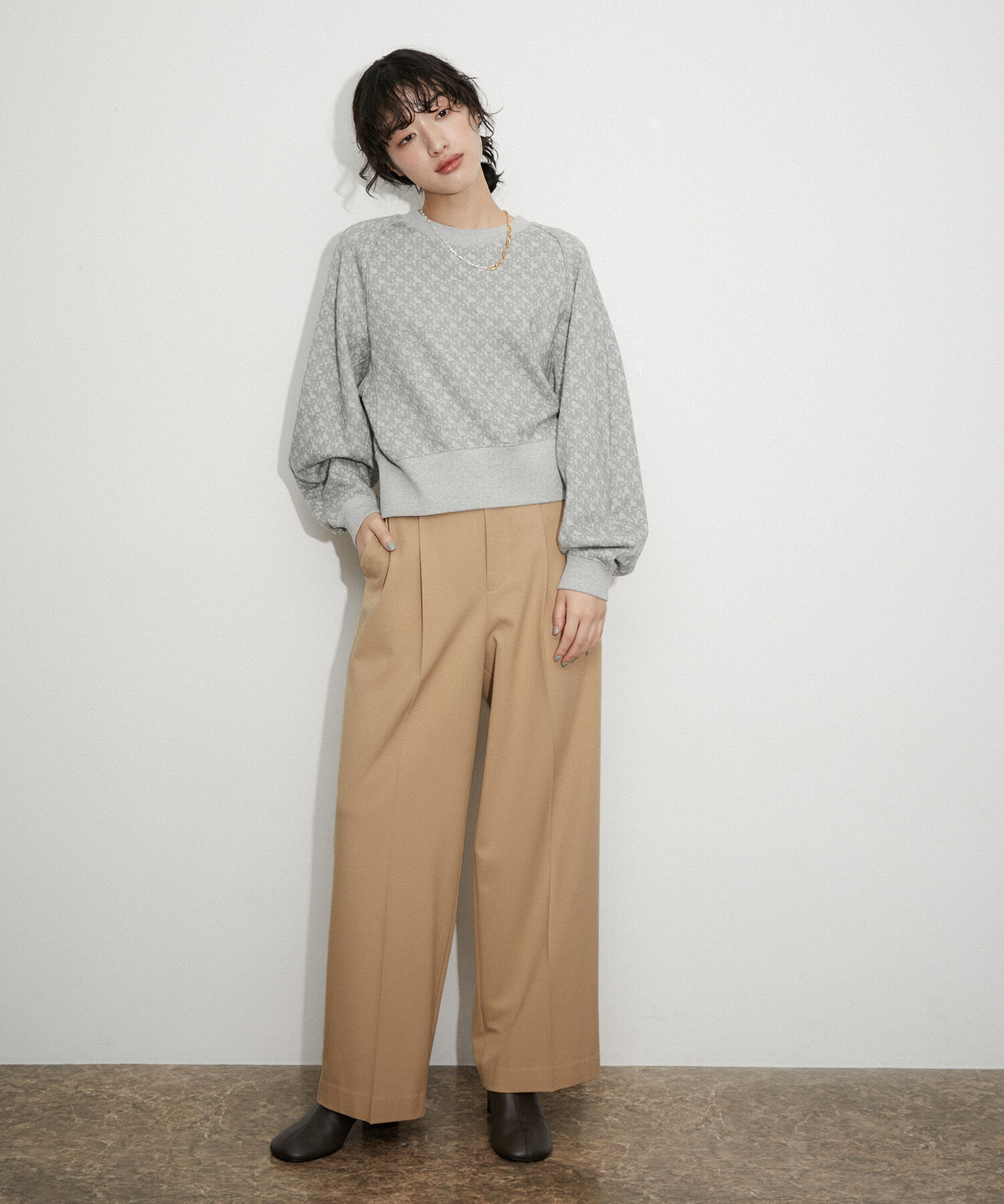 ADAM ET ROPE'「ウォームワイドストレートスラックス」|スラックス|