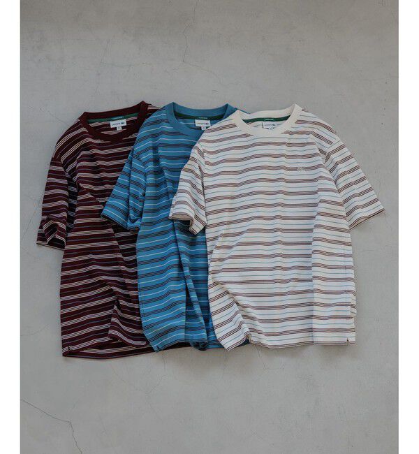 ADAM ET ROPE'「【LACOSTE for ADAM ET ROPE'】別注 MULTI BORDER TEE」|Tシャツ・カットソー|