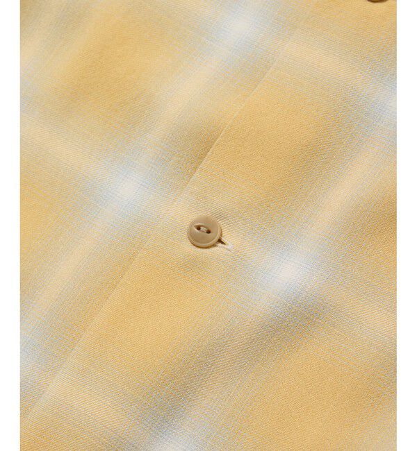 ADAM ET ROPE'「レーヨン オンブレチェック ハーフスリーブ オープンカラーシャツ」|シャツ・ブラウス|