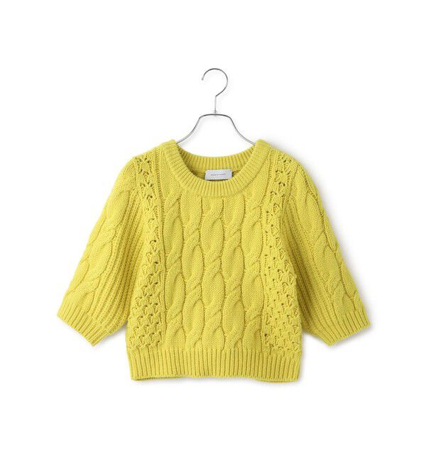 ADAM ET ROPE'「【サステナブル】ケーブルハーフスリーブニット」|ニット・セーター|