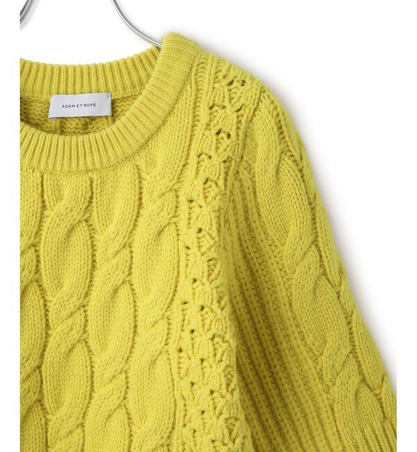 ADAM ET ROPE'「【サステナブル】ケーブルハーフスリーブニット」|ニット・セーター|