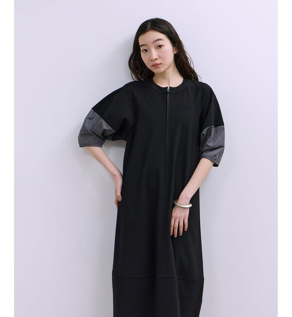ADAM ET ROPE'「【WEB限定】ハーフZIPコクーンワンピース」|ワンピース|