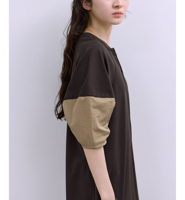 ADAM ET ROPE'「【WEB限定】ハーフZIPコクーンワンピース」|ワンピース|