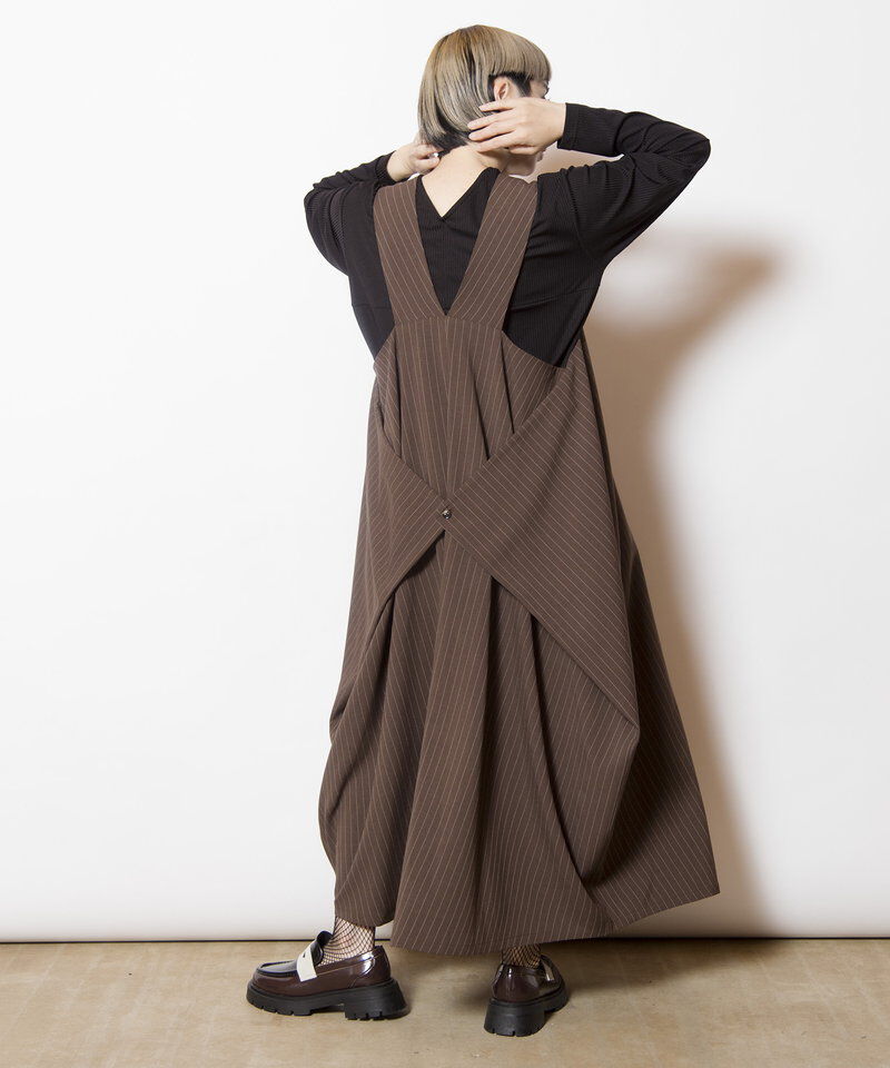  「3WAYストライプジャンパースカート」|ジャンパースカート|