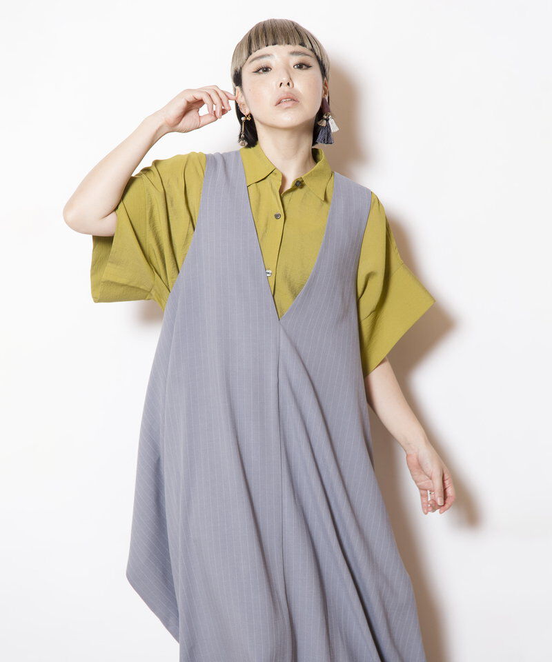  「3WAYストライプジャンパースカート」|ジャンパースカート|