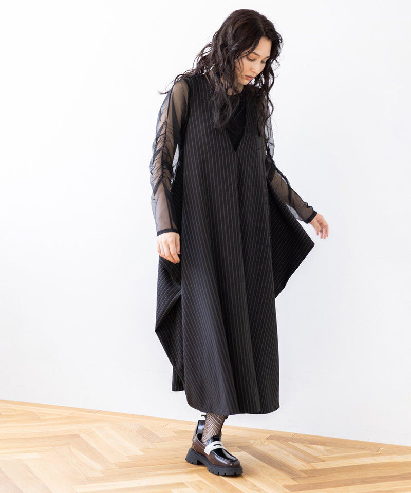  「3WAYストライプジャンパースカート」|ジャンパースカート|