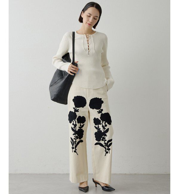  「コード刺繍パンツ」|チノ|