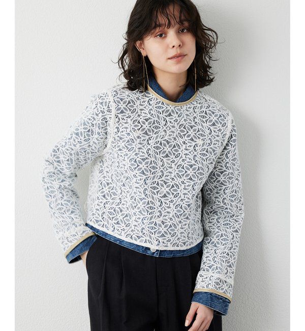 THE PAUSE「【THE PAUSE】ボタニカルレースブラウス」|シャツ・ブラウス|オフホワイト