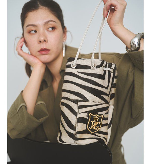  「【MARCO MASI】ヘアレザーワッペン巾着」|トートバッグ|