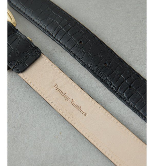  「【Drawing Numbers】スクエアバックルベルトクロコエンボス」|ベルト|