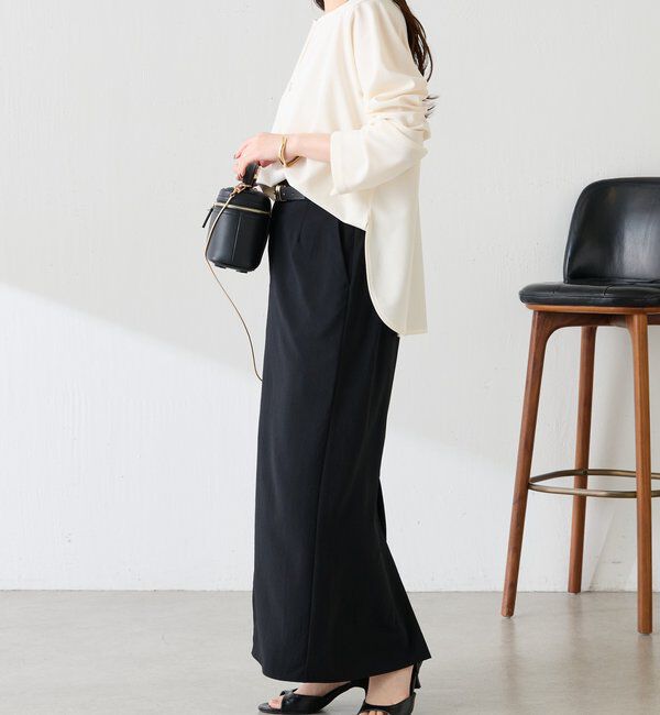  「袖シアー切替ジョーゼットロンT」|Tシャツ・カットソー|