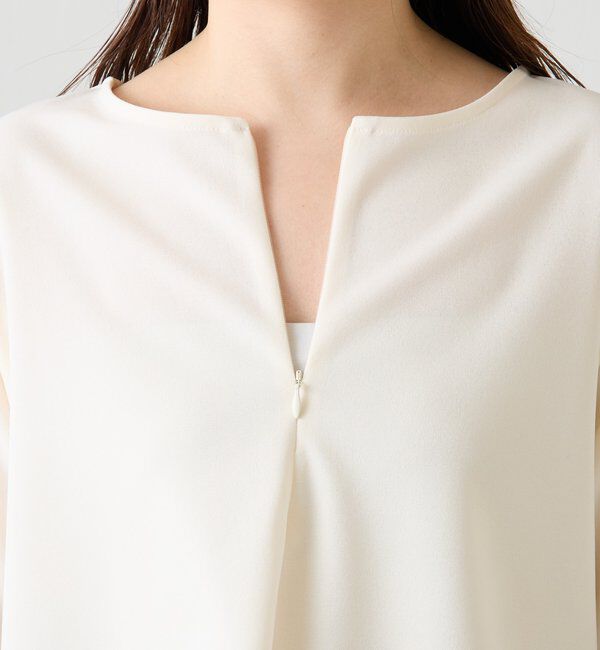  「袖シアー切替ジョーゼットロンT」|Tシャツ・カットソー|