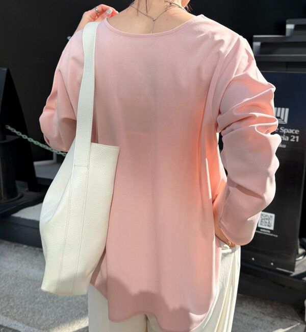  「袖シアー切替ジョーゼットロンT」|Tシャツ・カットソー|