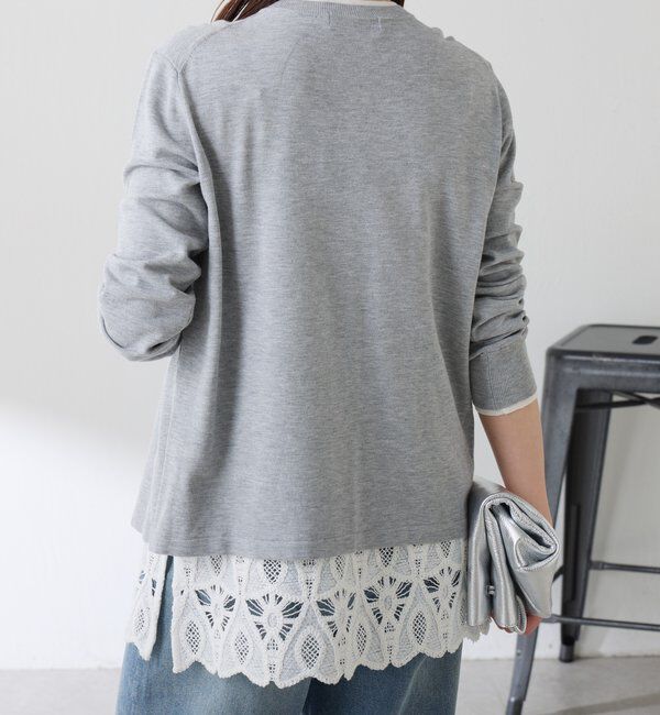  「レイヤード風クルーネックカーディガン」|ニット・セーター|