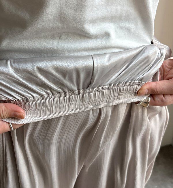  「【WEB限定】ギャザーワイドパンツ」|チノ|