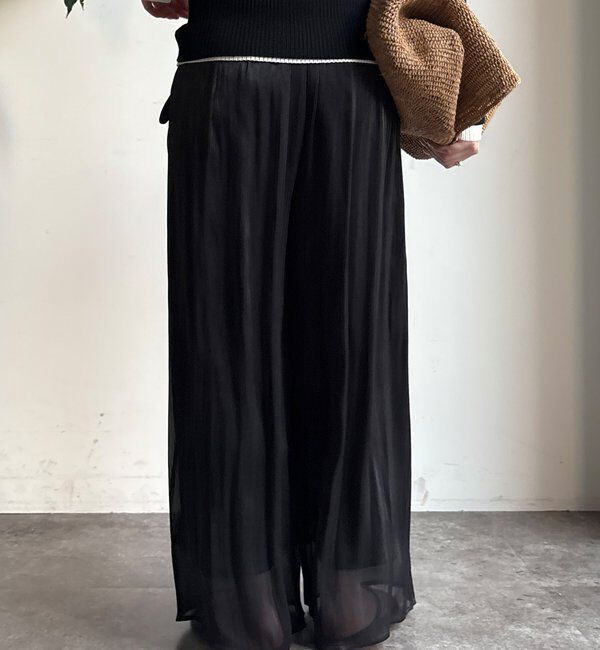  「【WEB限定】ギャザーワイドパンツ」|チノ|