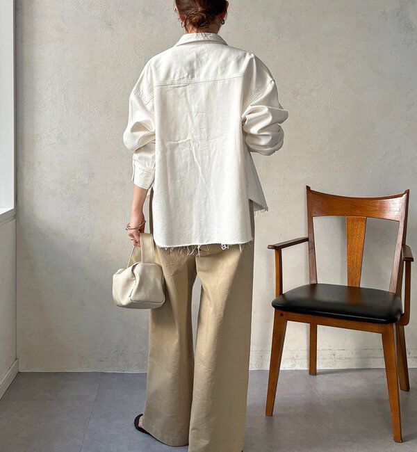  「【セットアップ可能】デニムショートシャツ」|シャツ・ブラウス|