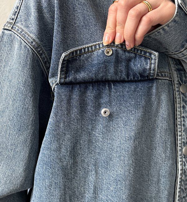  「【セットアップ可能】デニムショートシャツ」|シャツ・ブラウス|