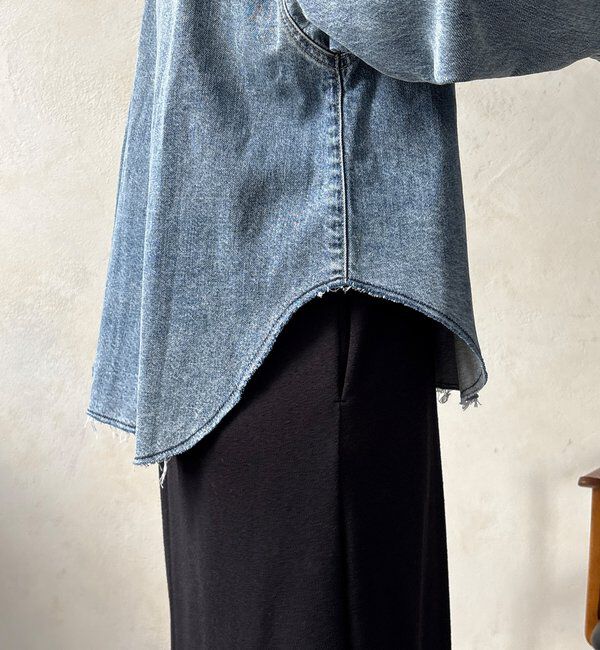  「【セットアップ可能】デニムショートシャツ」|シャツ・ブラウス|