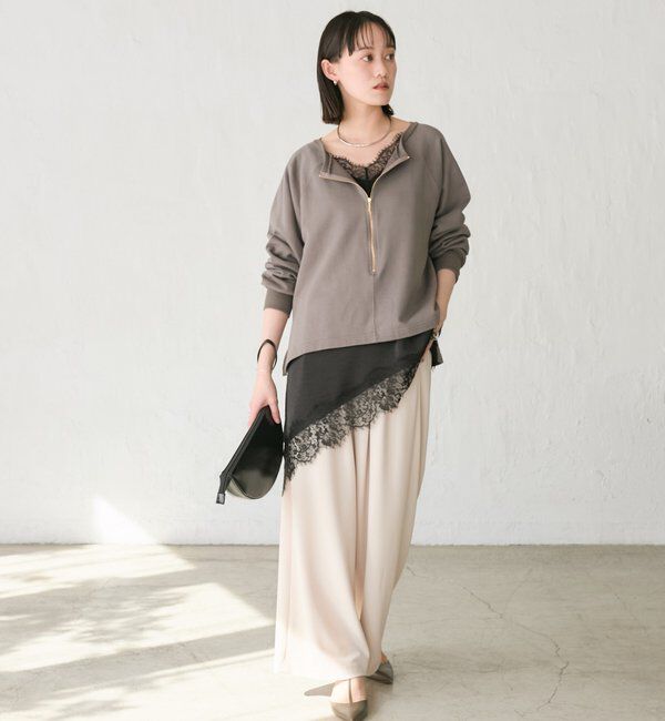  「【新色追加/抜け感◎】ハーフZIPスウェット」|Tシャツ・カットソー|