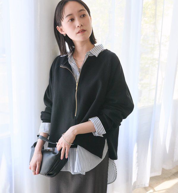  「【新色追加/抜け感◎】ハーフZIPスウェット」|Tシャツ・カットソー|
