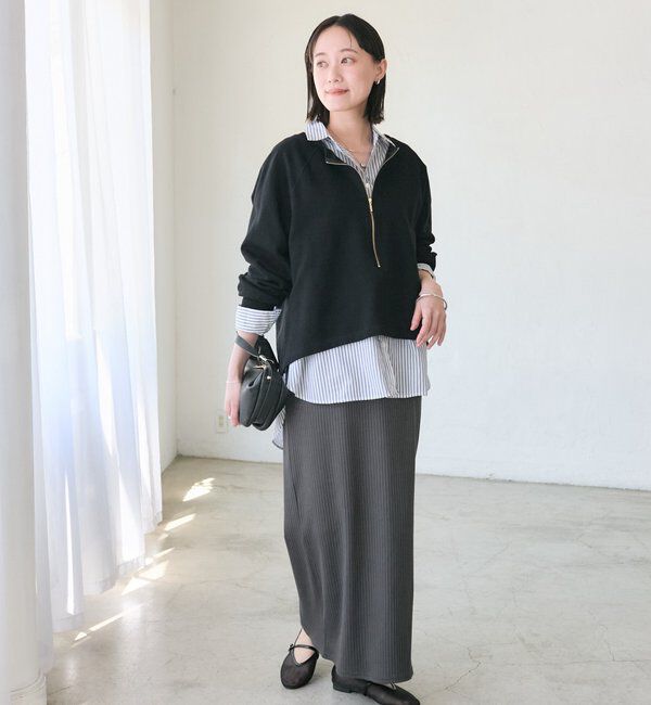  「【新色追加/抜け感◎】ハーフZIPスウェット」|Tシャツ・カットソー|