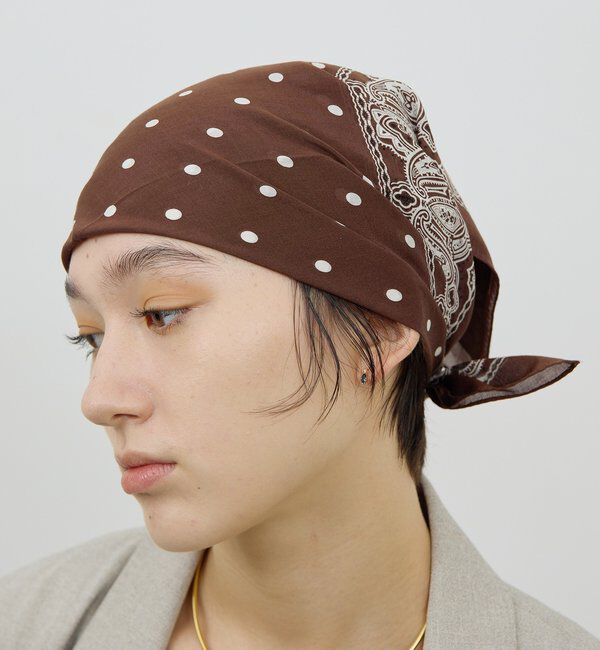  「ペイズリードットスカーフ」|バンダナ・スカーフ|ブラウン