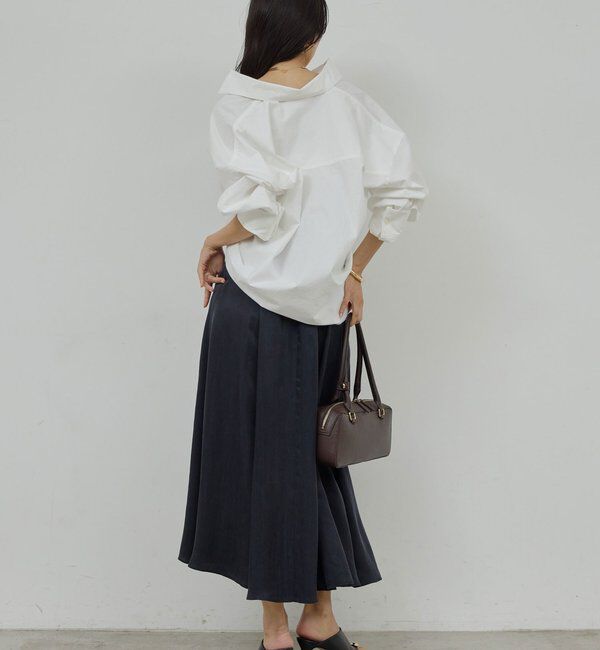  「【楽ちん&times;エレガント】【セットアップ対応】キュプラフレアスカート」|スカート|