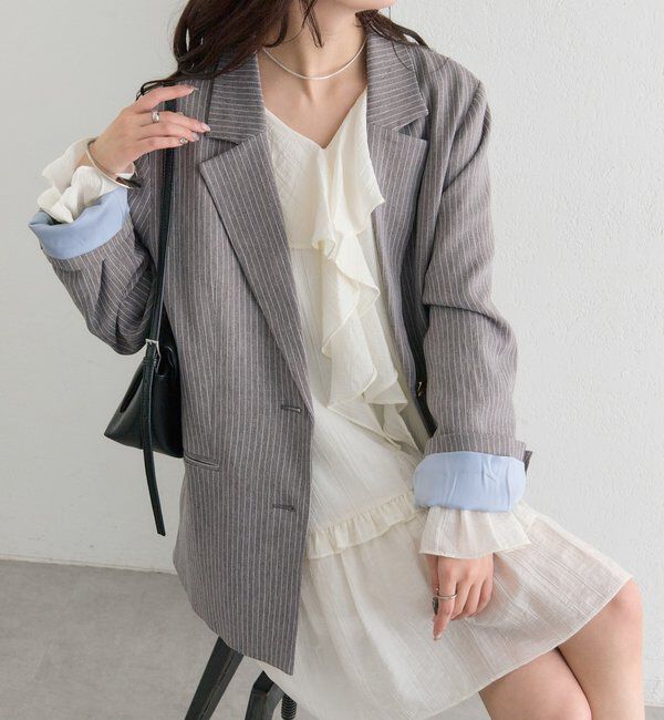  「ストライプテーラードジャケット」|テーラードジャケット|