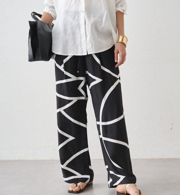  「ラインプリントイージーパンツ」|チノ|