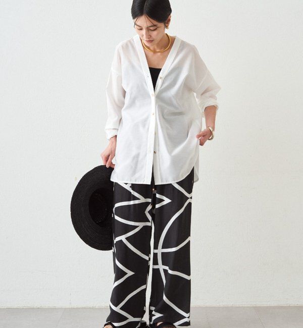  「ラインプリントイージーパンツ」|チノ|