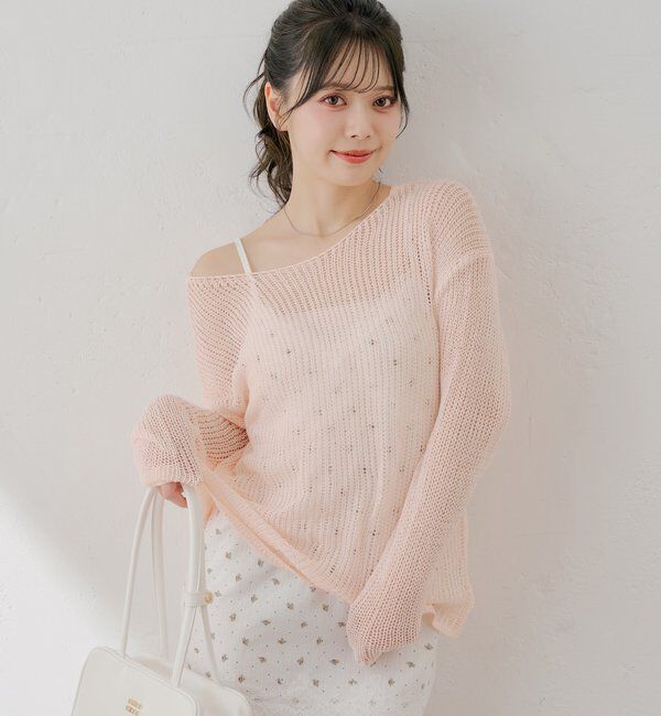  「花柄キャミワンピース+ルーズニットセット」|ワンピース|