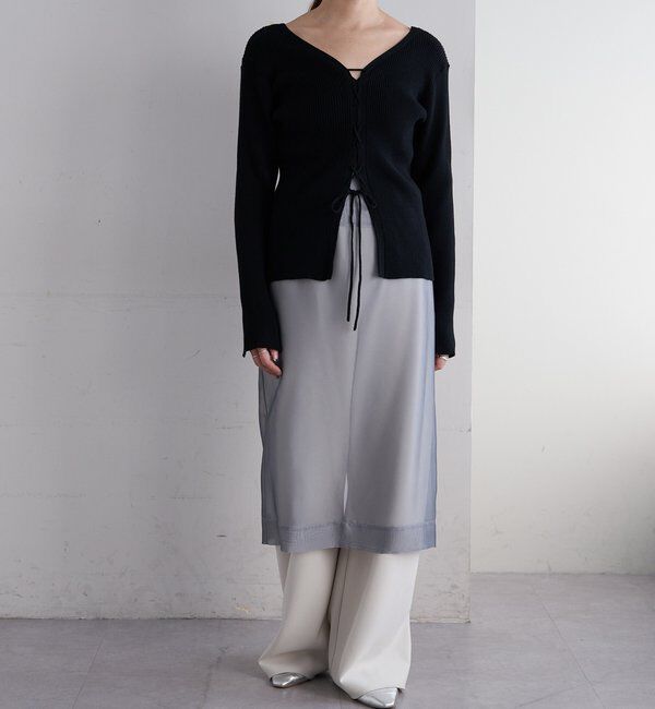  「【前後２WAY仕様】レースアップニット」|パーカー|