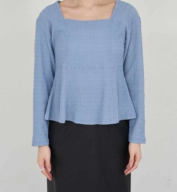  「スクエアネックペプラムカットソー」|Tシャツ・カットソー|