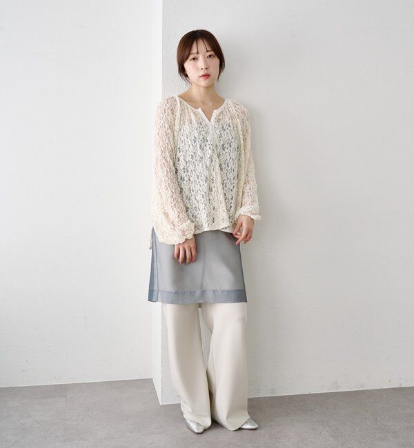  「サイドスリットレースブラウス」|シャツ・ブラウス|