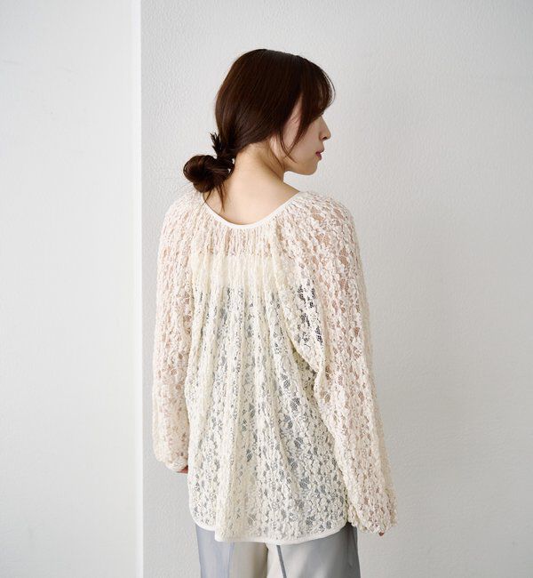  「サイドスリットレースブラウス」|シャツ・ブラウス|